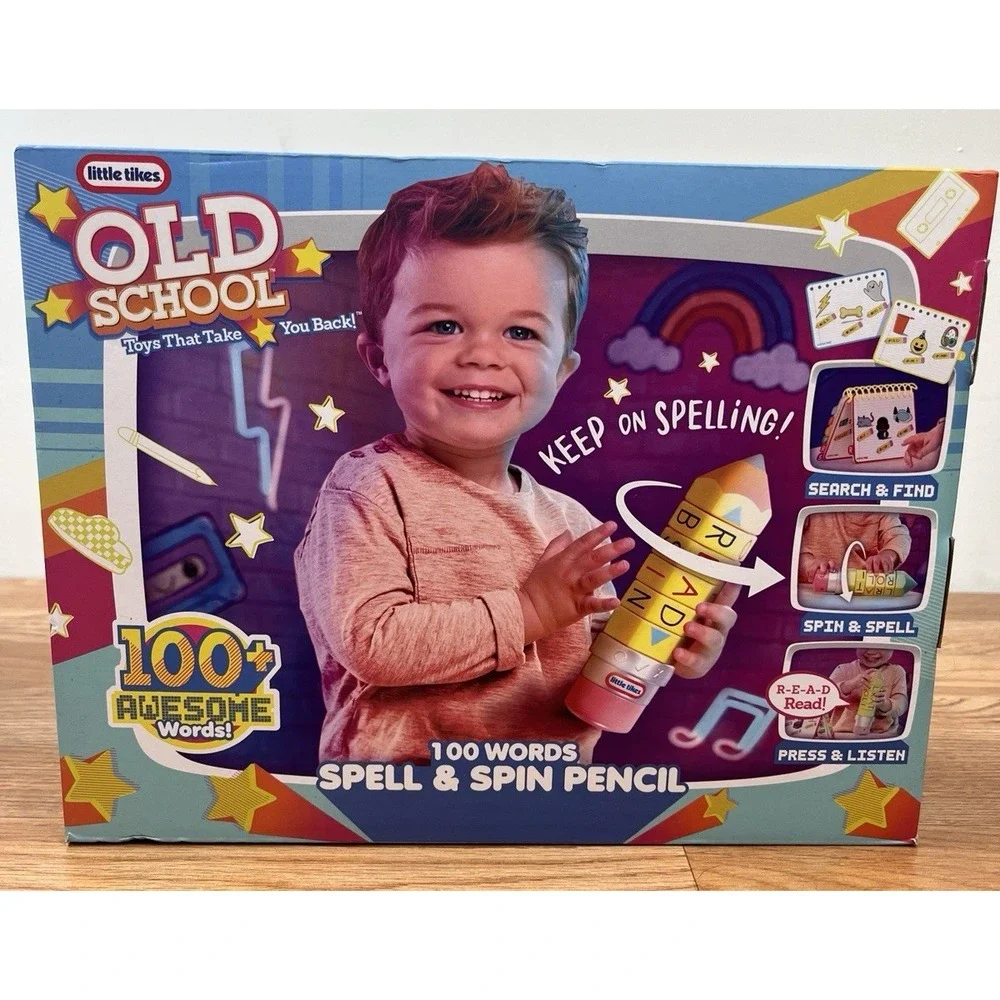 Little Tikes Old School 100 Words Spell & Spin Pencil NEW in Package